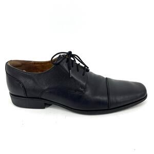 Florsheim‎ Men's 10.5 Jackson  Black Leather Cap Toe Oxford Dress Shoes